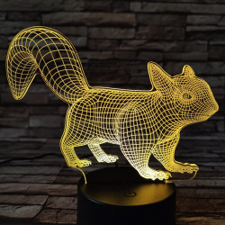 Mókus 7 színű 3D led lámpa