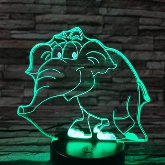 Elefánt bébi 2 7 színű 3D led lámpa