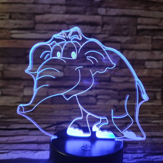 Elefánt bébi 2 7 színű 3D led lámpa