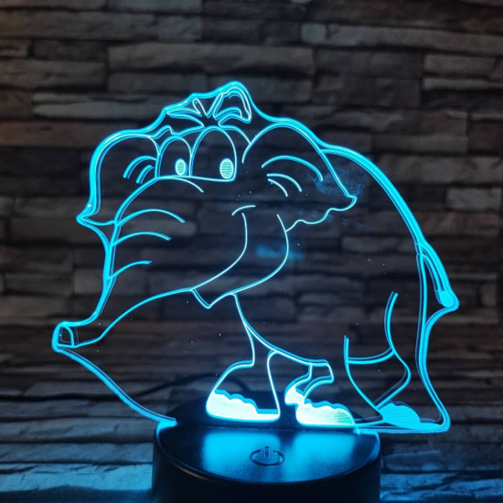 Elefánt bébi 2 7 színű 3D led lámpa