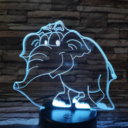 Elefánt bébi 2 7 színű 3D led lámpa