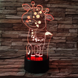Zsiráf Bébi 2 7 színű 3D led lámpa