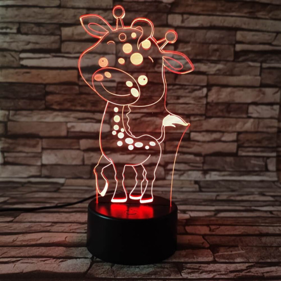 Zsiráf Bébi 2 7 színű 3D led lámpa