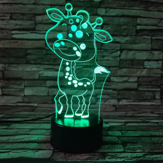Zsiráf Bébi 2 7 színű 3D led lámpa