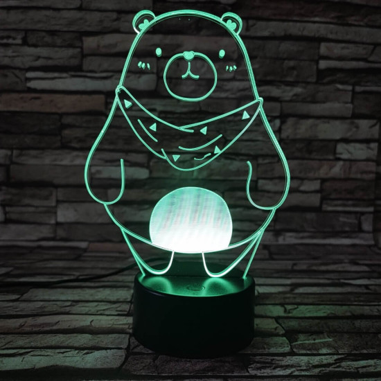 Medve szereti a hasát 7 színű 3D led lámpa