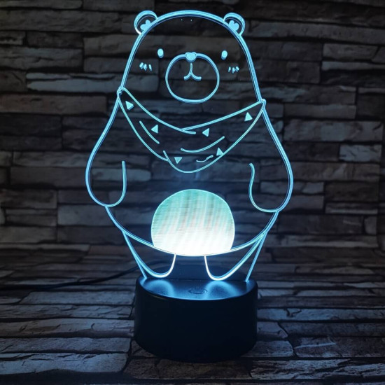 Medve szereti a hasát 7 színű 3D led lámpa