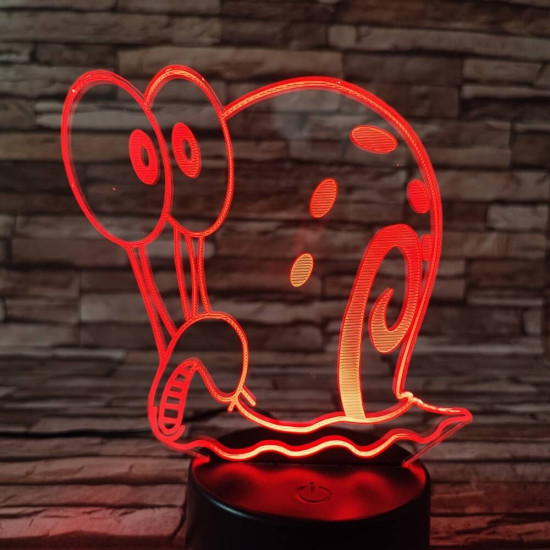 Csiga 7 színű  3D led lámpa