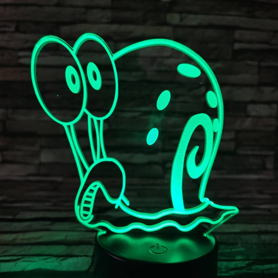 Csiga 7 színű  3D led lámpa