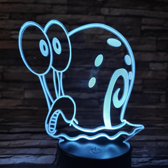 Csiga 7 színű  3D led lámpa