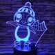 Pingvin lány sapkás 7 színű 3D led lámpa