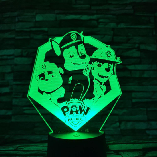 Mancs őrjárat csapat 7 színű 3D led lámpa