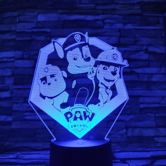 Mancs őrjárat csapat 7 színű 3D led lámpa