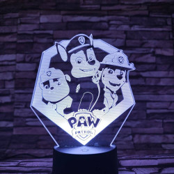 Mancs őrjárat csapat 7 színű 3D led lámpa