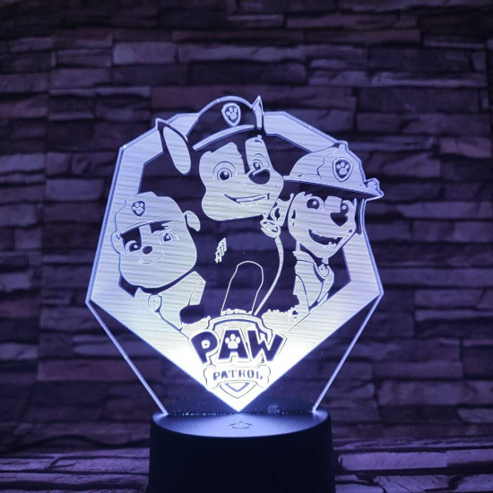 Mancs őrjárat csapat 7 színű 3D led lámpa