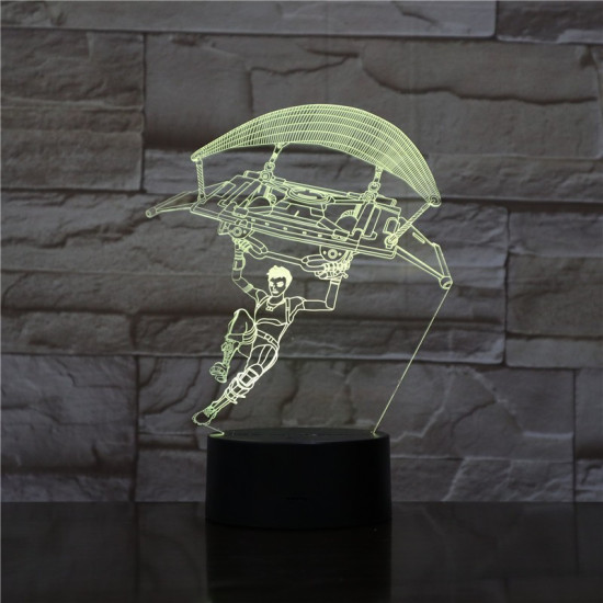 Ejtőernyős 7 színű 3D led lámpa