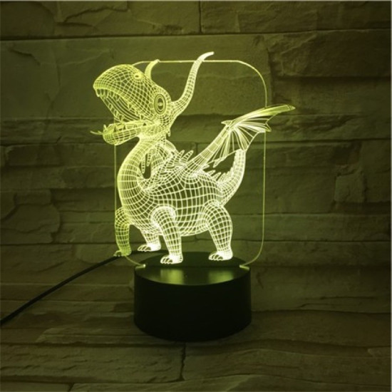 Sárkány 7 színű 3D led lámpa