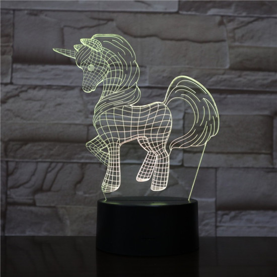 Unikornis Kicsi 7 színű 3D led lámpa