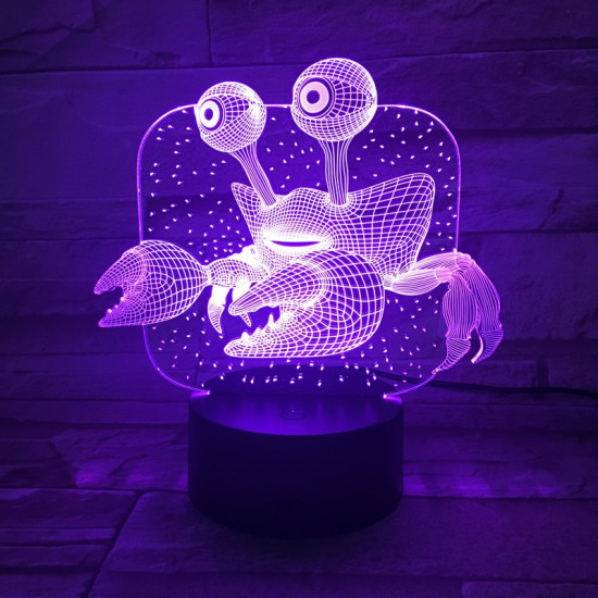 Tengeri rák 7 színű 3D led lámpa