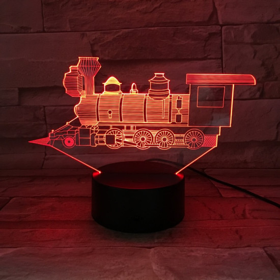 Vonat 7 színű 3D led lámpa