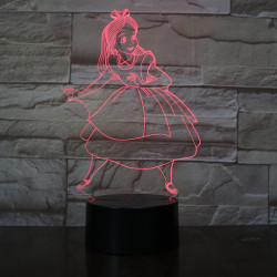 Hamupipőke  7 színű 3D led lámpa