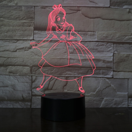 Hamupipőke  7 színű 3D led lámpa