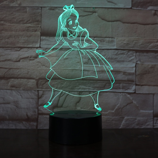 Hamupipőke  7 színű 3D led lámpa