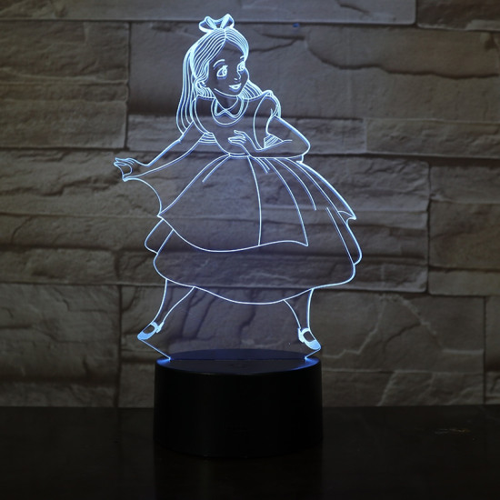 Hamupipőke  7 színű 3D led lámpa