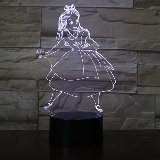 Hamupipőke  7 színű 3D led lámpa