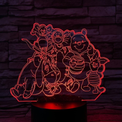 Maci és társai 7 színű 3D led lámpa