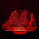 Hajó 7 színű 3D led lámpa