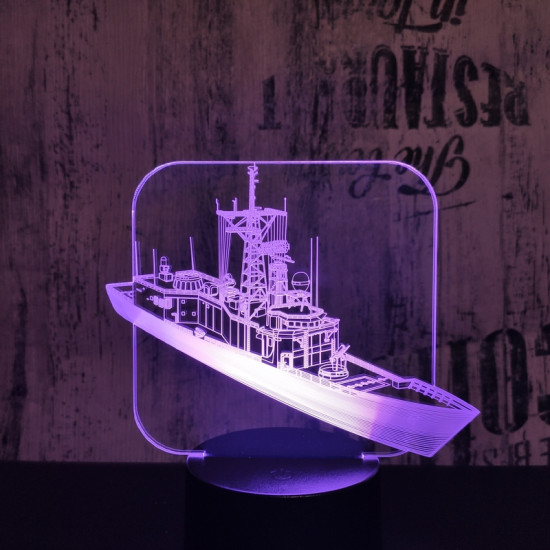 Cirkáló hajó 7 színű 3D led lámpa
