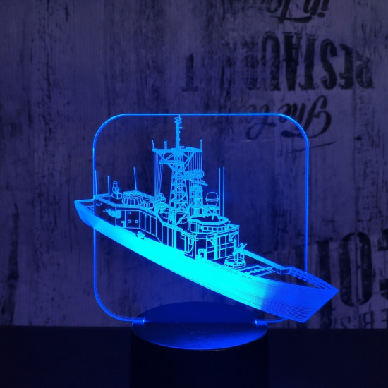 Cirkáló hajó 7 színű 3D led lámpa