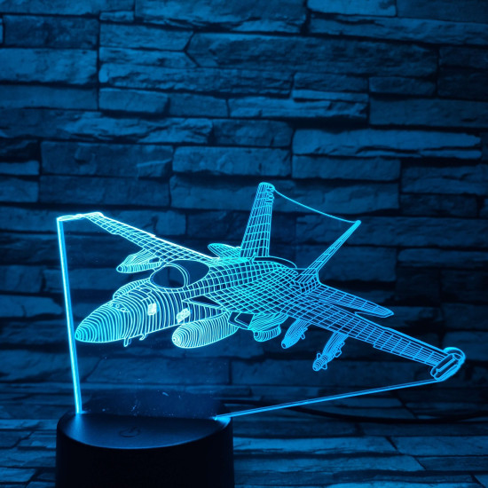 Vadász repülő 7 színű 3D led lámpa