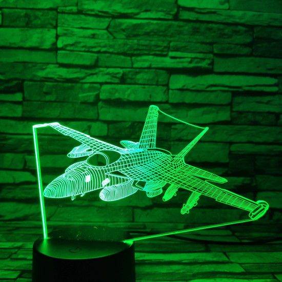 Vadász repülő 7 színű 3D led lámpa
