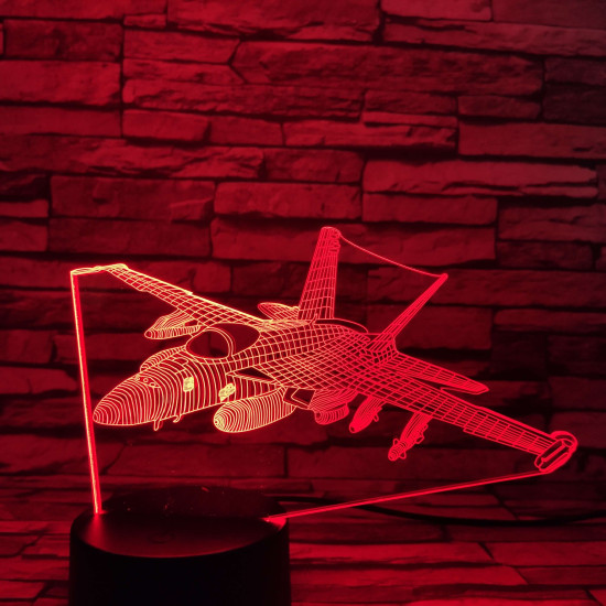 Vadász repülő 7 színű 3D led lámpa