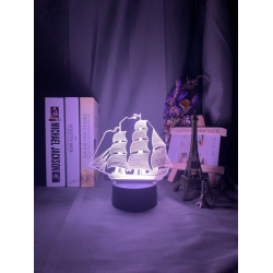 Vitorlás Hajó 3 3D led lámpa
