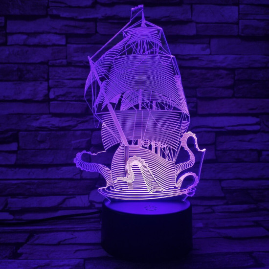 Gálya 7 színű 3D led lámpa