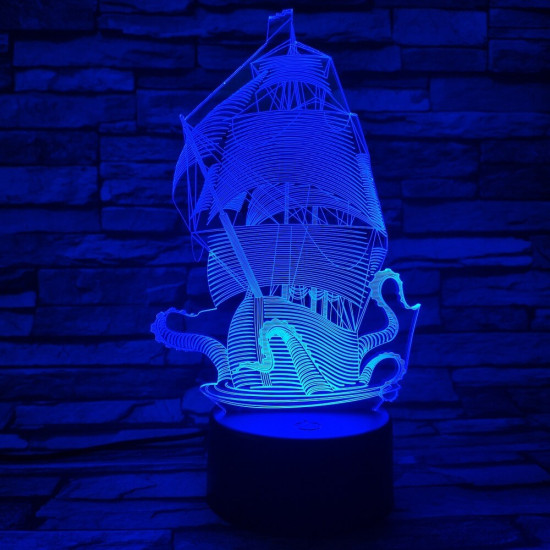 Gálya 7 színű 3D led lámpa