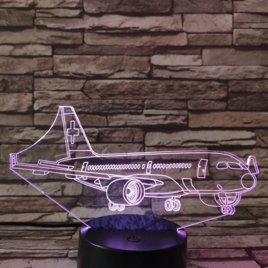 Utasszállító repülőgép 7 színű 3D led lámpa