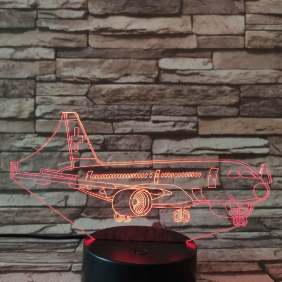 Utasszállító repülőgép 7 színű 3D led lámpa
