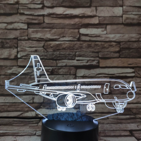 Utasszállító repülőgép 7 színű 3D led lámpa