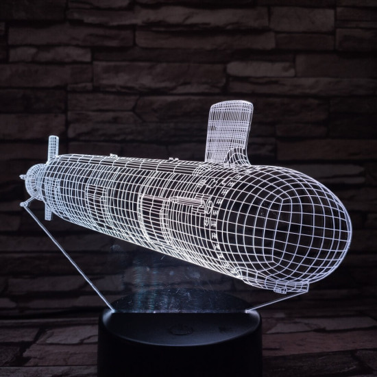 Tengeralattjáró 7 színű 3D led lámpa