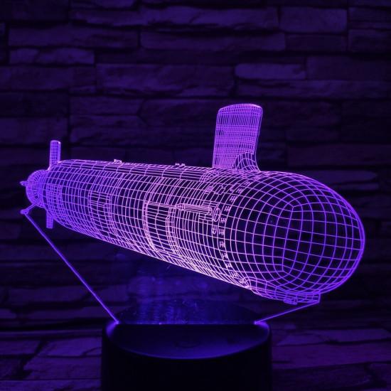 Tengeralattjáró 7 színű 3D led lámpa