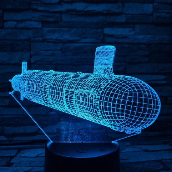 Tengeralattjáró 7 színű 3D led lámpa