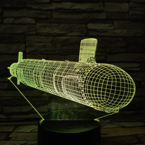 Tengeralattjáró 7 színű 3D led lámpa
