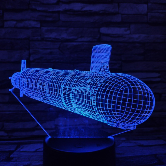 Tengeralattjáró 7 színű 3D led lámpa