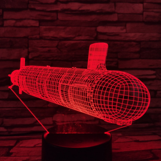 Tengeralattjáró 7 színű 3D led lámpa