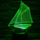 Vitorlás hajó 7 színű 3D led lámpa