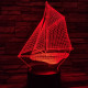 Vitorlás hajó 7 színű 3D led lámpa