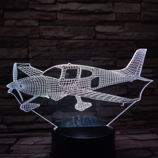Piper PA-28 Repülőgép  7 színű 3D led lámpa